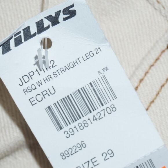 RSQ High Rise Straight Leg Jeans – Ecru – Size 29 - Picture 4 of 8